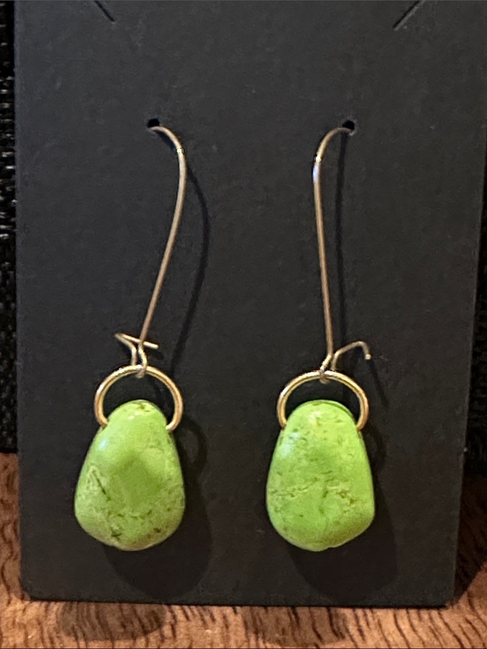 Green Stone Drop Earrings - Lightweight Women’s Jewelry